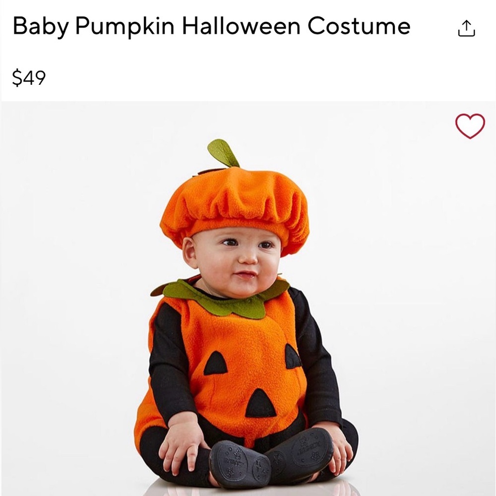 Pottery Barn Kids size 6-12 month Orange Pumpkin Costume